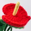 8 red wool flowers home desktop ornaments handmade crochet decoration wool crafts handmade crochet wool potted simulation plants computer desktop ornaments holiday gifts