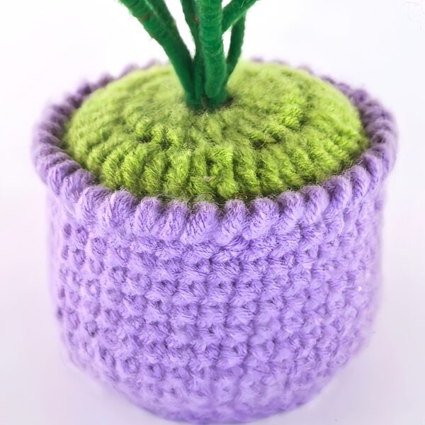 8 red wool flowers home desktop ornaments handmade crochet decoration wool crafts handmade crochet wool potted simulation plants computer desktop ornaments holiday gifts
