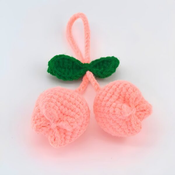 Pink Tulip Hand-crocheted Women's Bag Pendants and Children's Schoolbag Pendants
