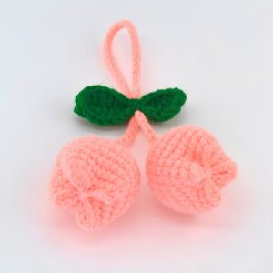 Pink Tulip Hand-crocheted Women's Bag Pendants and Children's Schoolbag Pendants