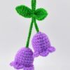 Purple Lily of the Valley Wool Crochet Pendants Handmade Crochet Hanging Decor