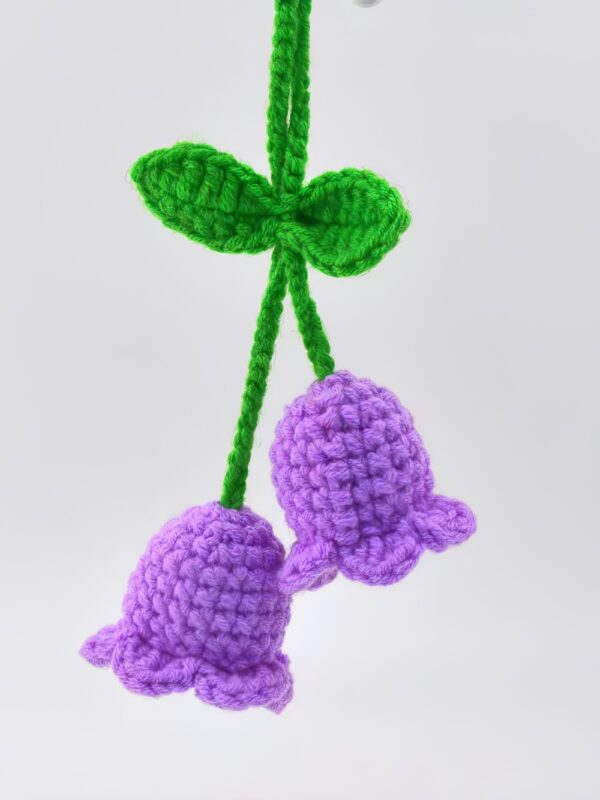 Purple Lily of the Valley Wool Crochet Pendants Handmade Crochet Hanging Decor