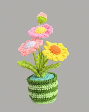 Best Crochet Flowers For Home Decor Handmade Crochet Gift Colorful Crochet Blooms