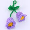 Purple Lily of the Valley Wool Crochet Pendants Handmade Crochet Hanging Decor