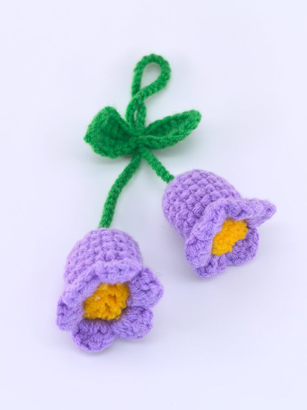Purple Lily of the Valley Wool Crochet Pendants Handmade Crochet Hanging Decor