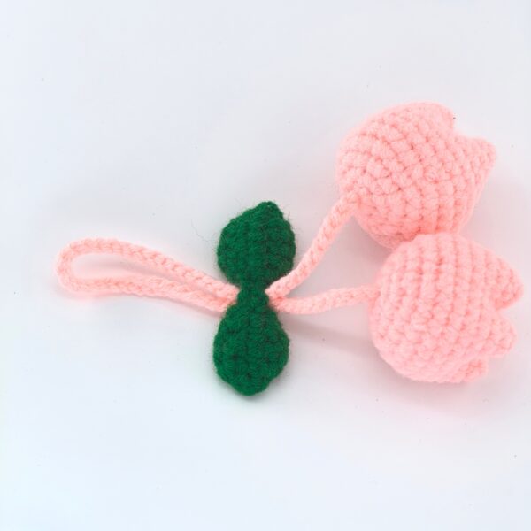 Pink Tulip Hand-crocheted Women's Bag Pendants and Children's Schoolbag Pendants