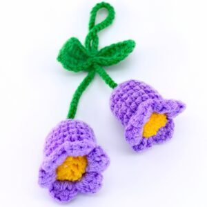 Purple Lily of the Valley Wool Crochet Pendants Handmade Crochet Hanging Decor
