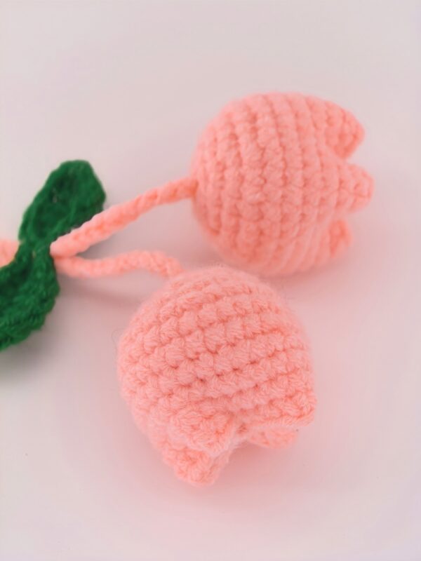 Pink Tulip Hand-crocheted Women's Bag Pendants and Children's Schoolbag Pendants