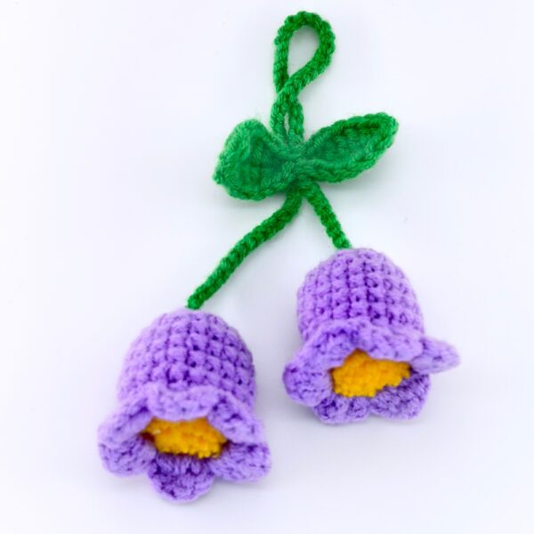 Purple Lily of the Valley Wool Crochet Pendants Handmade Crochet Hanging Decor