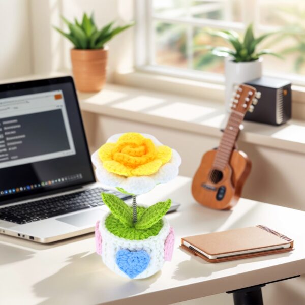 Hand-Crocheted Rose Table Ornaments, Hand-Made Gifts, Crocheted Handicrafts, Fashion Home Decorations