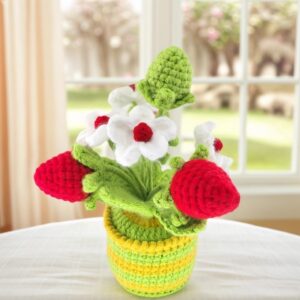 artificial crochet flowers crochet centerpiece for dining table eco-friendly crochet flowers