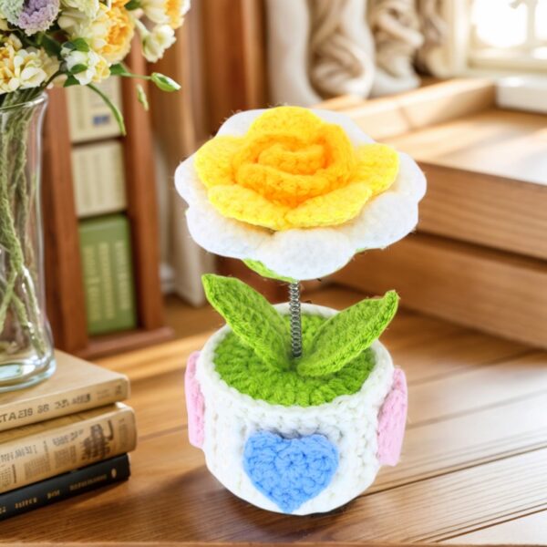 Hand-Crocheted Rose Table Ornaments, Hand-Made Gifts, Crocheted Handicrafts, Fashion Home Decorations