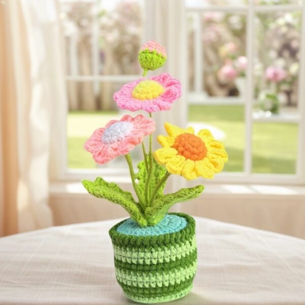 Best Crochet Flowers For Home Decor Handmade Crochet Gift Colorful Crochet Blooms