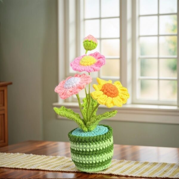 Best Crochet Flowers For Home Decor Handmade Crochet Gift Colorful Crochet Blooms