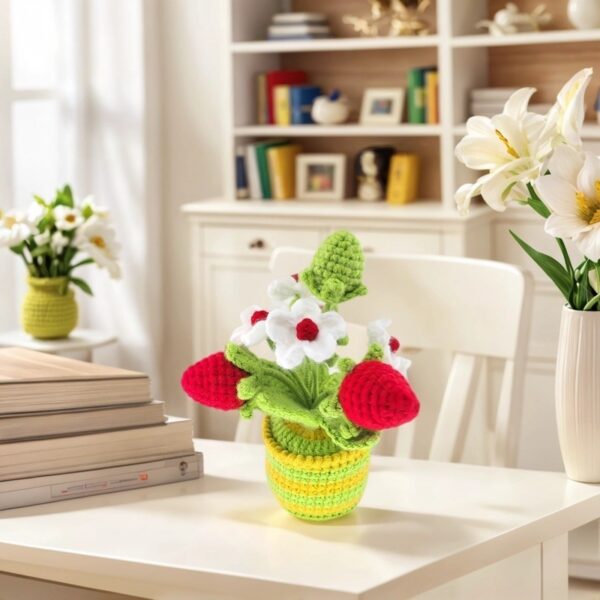 artificial crochet flowers crochet centerpiece for dining table eco-friendly crochet flowers
