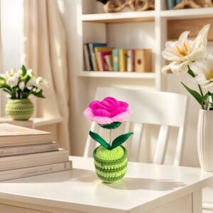 Crochet Table Decor Crochet Centerpiece For Dining Table Small Crochet Flower Arrangements