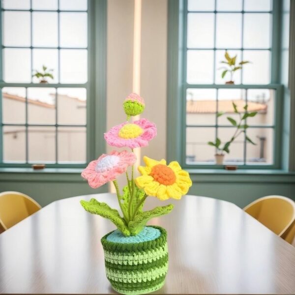 Best Crochet Flowers For Home Decor Handmade Crochet Gift Colorful Crochet Blooms