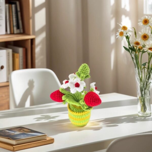 artificial crochet flowers crochet centerpiece for dining table eco-friendly crochet flowers