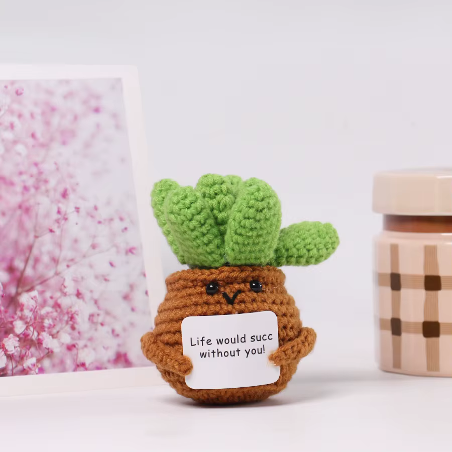 Crochet Potted Plants Crochet Succulent Plant for Office Decor